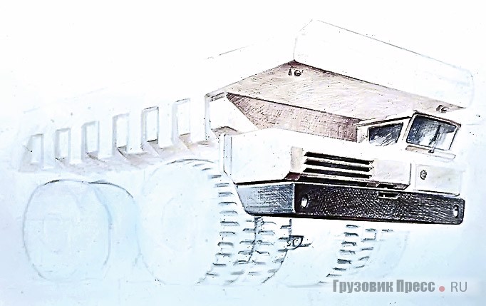 Поисковые эскизы различных БелАЗов (грузоподъёмность 40–120 т). Автор: В.С. Кобылинский