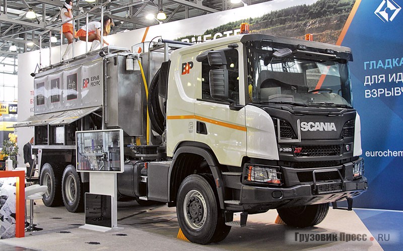 «Азоттех» и его темпераментно-взрывная машина на шасси Scania XT модели P 380 B6x6HZ (тип P6X600 с кабиной CP20L)