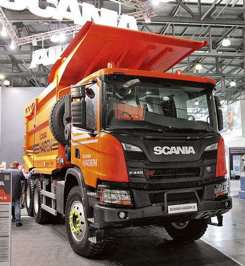 Scania P 440 B6x4HZ (тип P6X400 с кабиной CP14L) HAGEN S 6х4 с 20-кубовым кузовом «Бецема -653910» (БЦМ-56) для перевозок руды и скальных пород – важная премьера