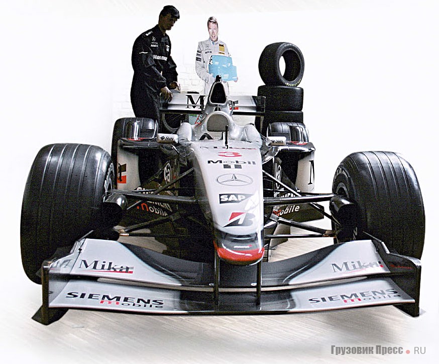 McLaren-Mercedes № 3 прославленного финского пилота «Формулы-1» Мики Хаккинена. Того самого, который в конце 90-х гг. основательно трепал нервы Михаэлю Шумахеру, отнимая у него поулпозишн и лишая побед, а сейчас борется за призовые места в кузовном чемпионате DTM