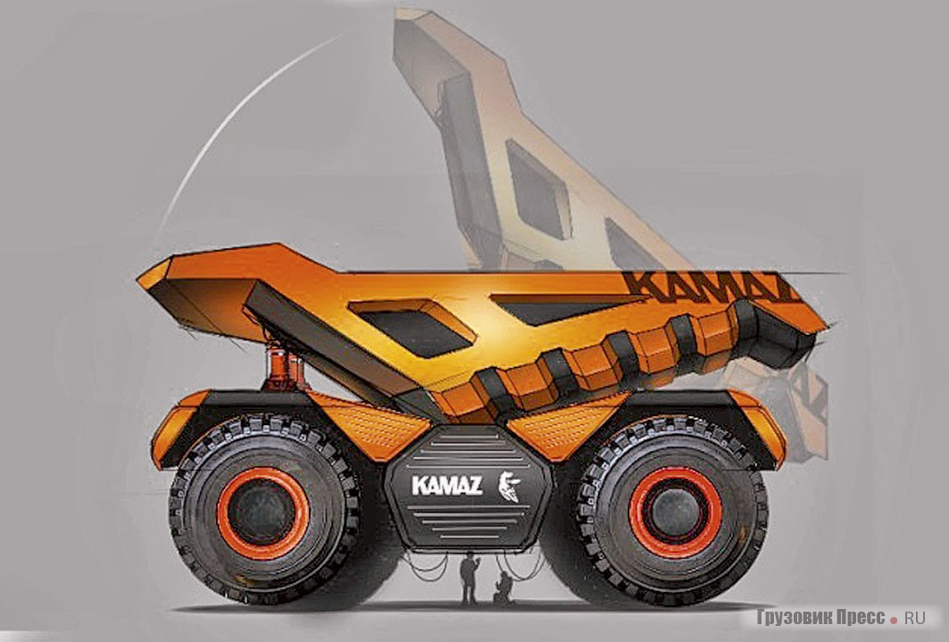 Предварительные эскизы беспилотного карьерного самосвала КАМАЗ проекта «Юпитер» грузоподъёмностью свыше 200 т