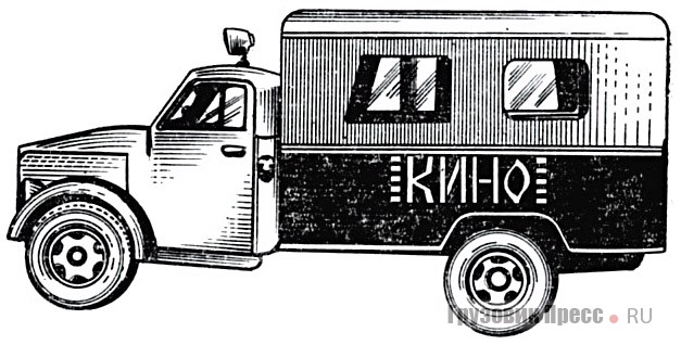 Новгородская автокинопередвижка на шасси ГАЗ-51А, модель «АМ-Кино»