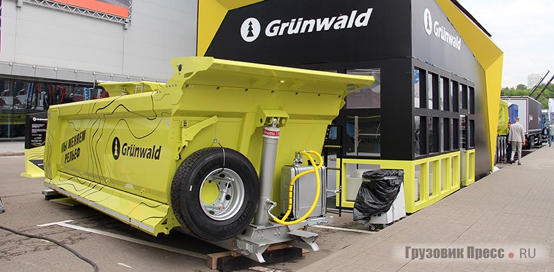 Кузовная надстройка Grűnwald Gr.TD22-SH-II геометрическим объёмом 22 м<sup>3</sup> рассчитана на перевозку 27050 кг груза