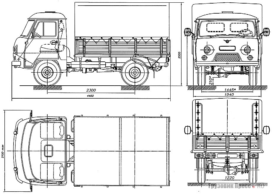 Габаритная схема грузовичка УАЗ-3303