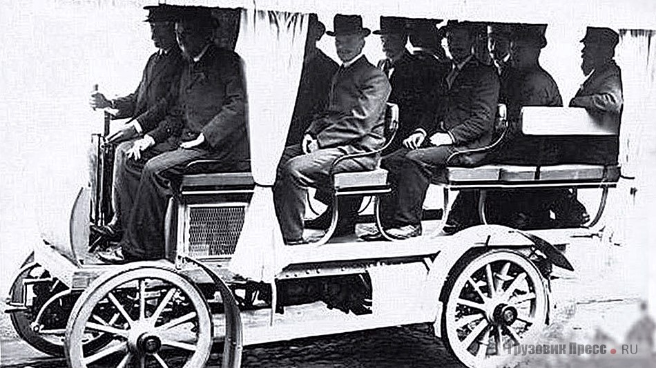 Автобус «Фрезе – Де Дион» с защитным балдахином. 1903 год
