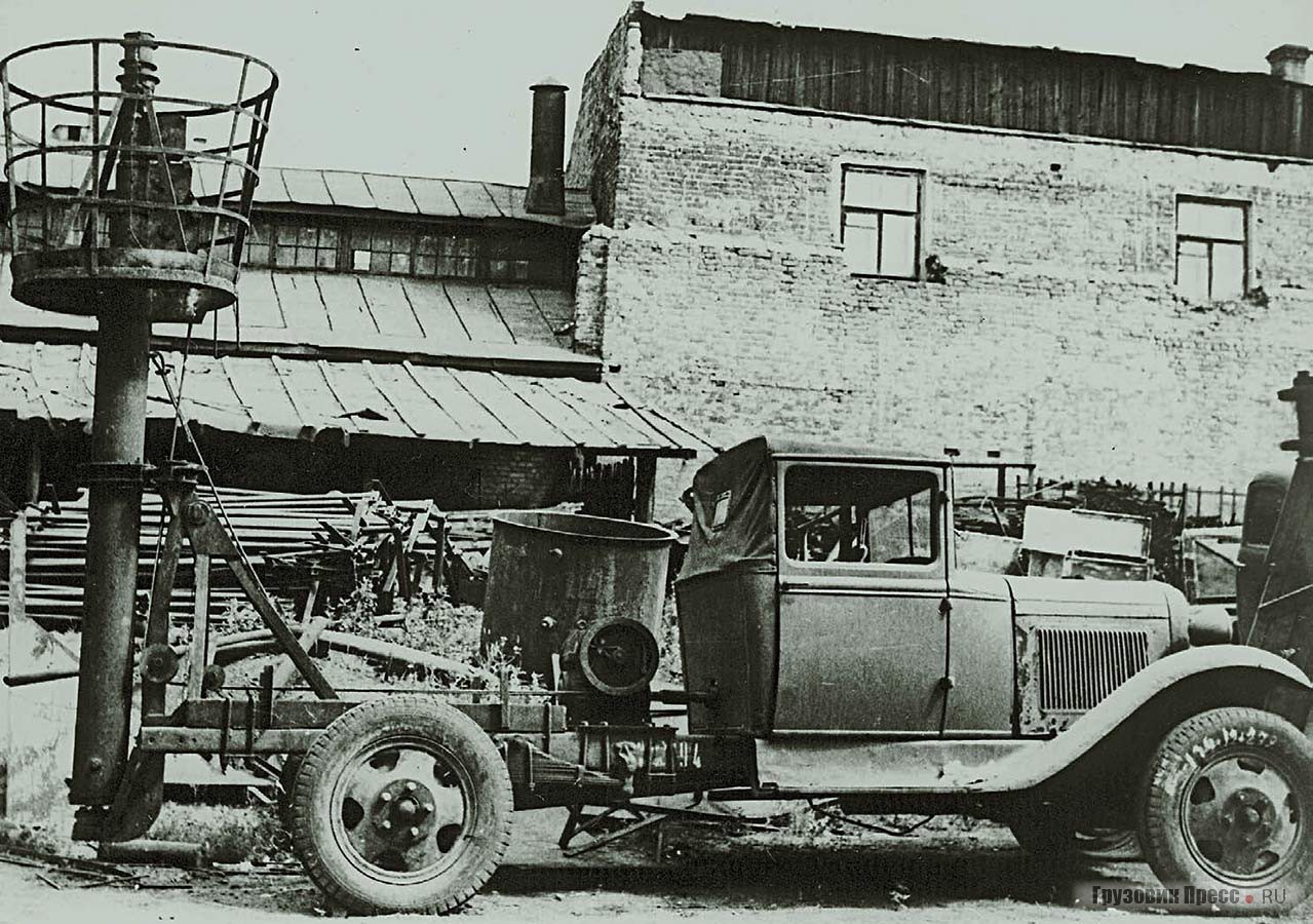 Телескопический подъемник на базе ГАЗ-АА. 1939 г.