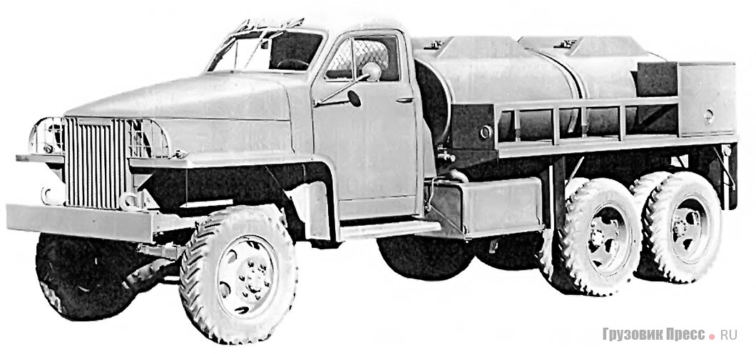 Studebaker US6x4 модификации U7 c открытой кабиной и Studebaker US6 (U5) с топливной цистерной Heil . Из каталога деталей SNL G-630 от 15 августа 1944 г.