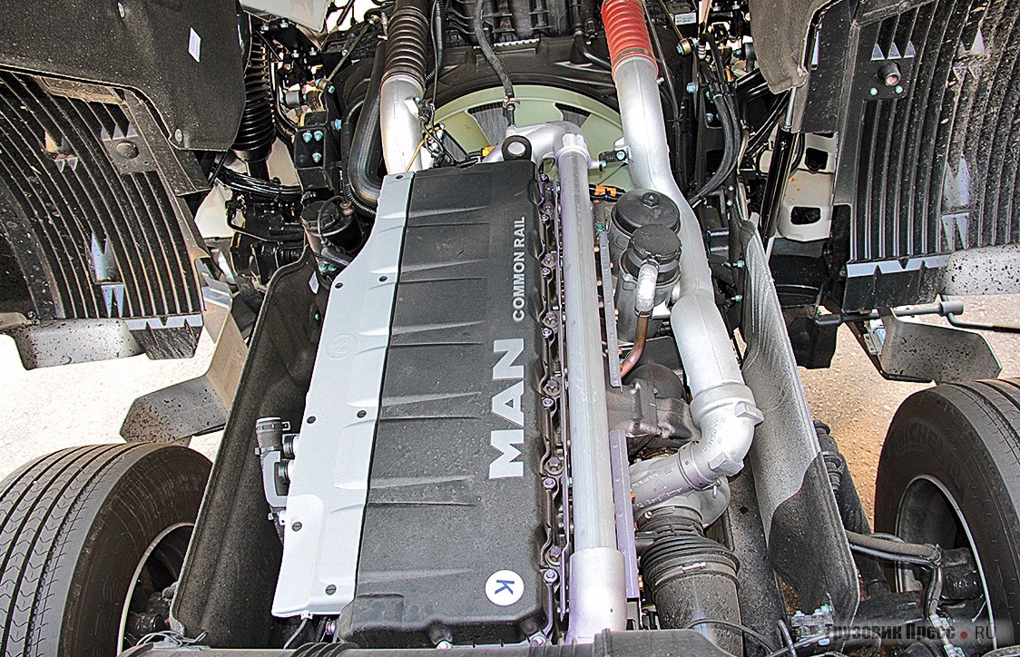 Двигатель [b]MAN D2676LF09[/b]: 6 цилиндров в ряд, Euro 5, SCR, 13 л и 480 л.с. при 1900 об/ мин