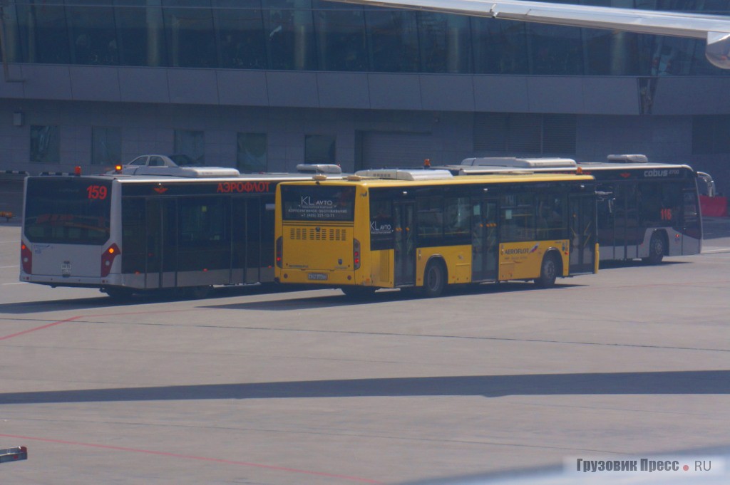 Упс. Оказывается в Шереметьево встречаются и уникальные в своем роде автобусы. К примеру этот желтый Yutong ZK6126HGA - в России их всего 2 штуки