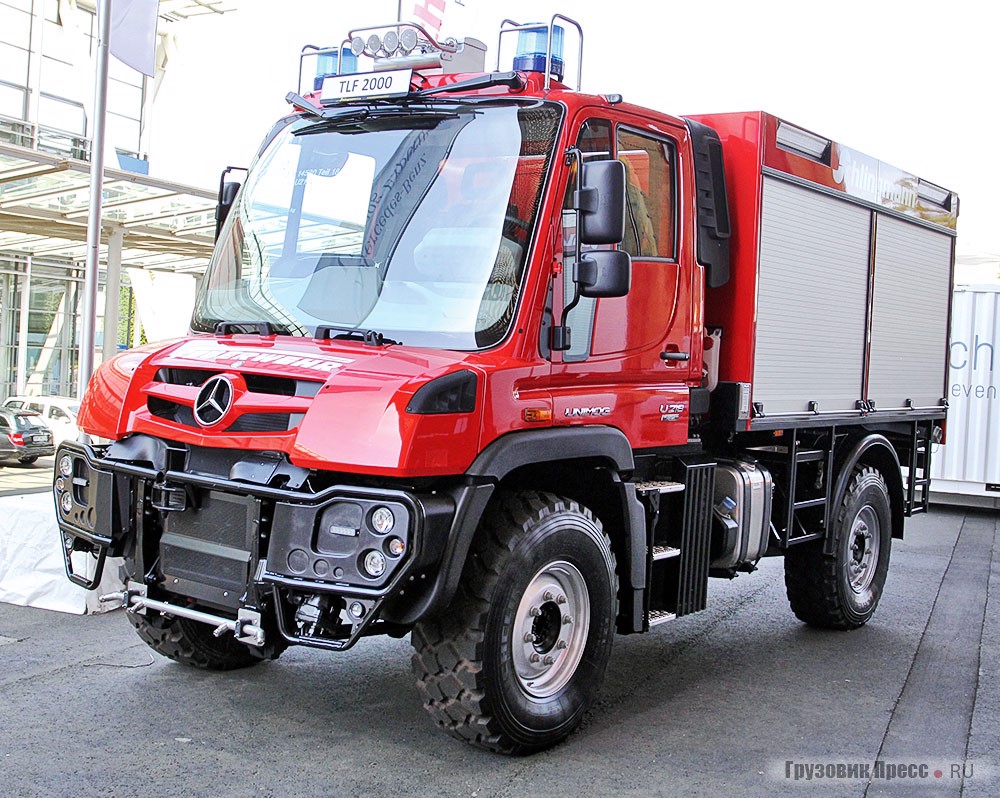 Большой специалист в производстве внедорожных пожарных машин для сельской местности Schlingmann GmbH & Co. KG построил партию машин TLF 2000 на шасси обновлённых Unimog U218 с двигателем уровня Euro 6