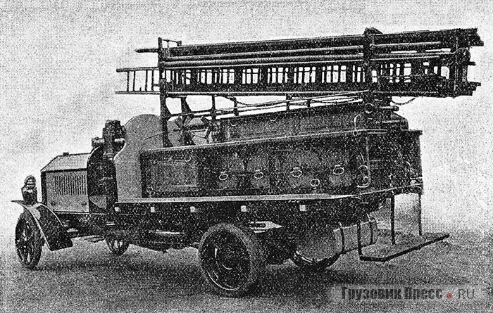 Московский Daimler-Marienfelde DM 2b со съёмной платформой, иллюстрация из каталога завода «М. Челышев и Г. Гюнтер», 1912 г.