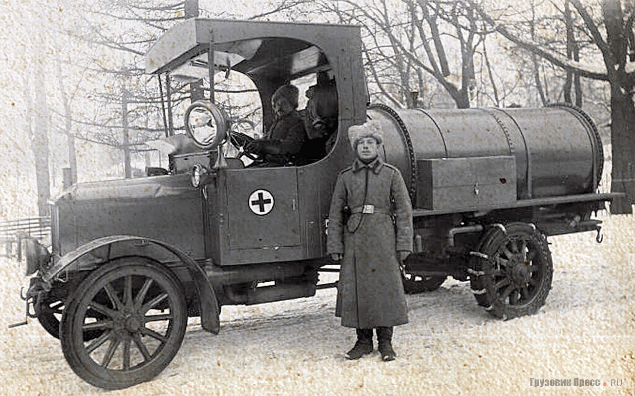 Бензовоз санитарно-автомобильного отряда Adler L 45 PS. Петроград, 1915 г.