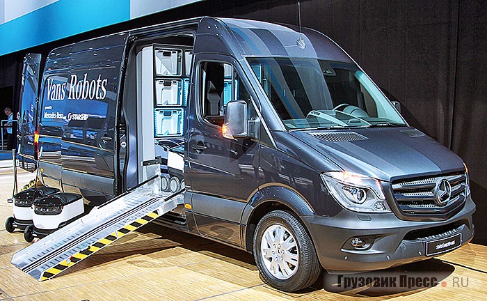 Vans and Robots совместно с фирмой Starship Technologies превращает малотоннажный автомобиль в мобильный склад. В отличие от летающих систем наземные роботы не подлежат таким строгим правовым ограничениям