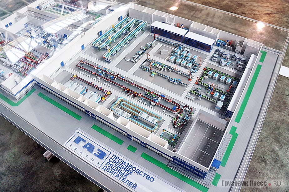 Вот такой он, завод по производству моторов ЯМЗ-530 на макете. Не поверите, но на деле в цехах так же светло, чисто и просторно. По ощущениям, один из современнейших заводов в России