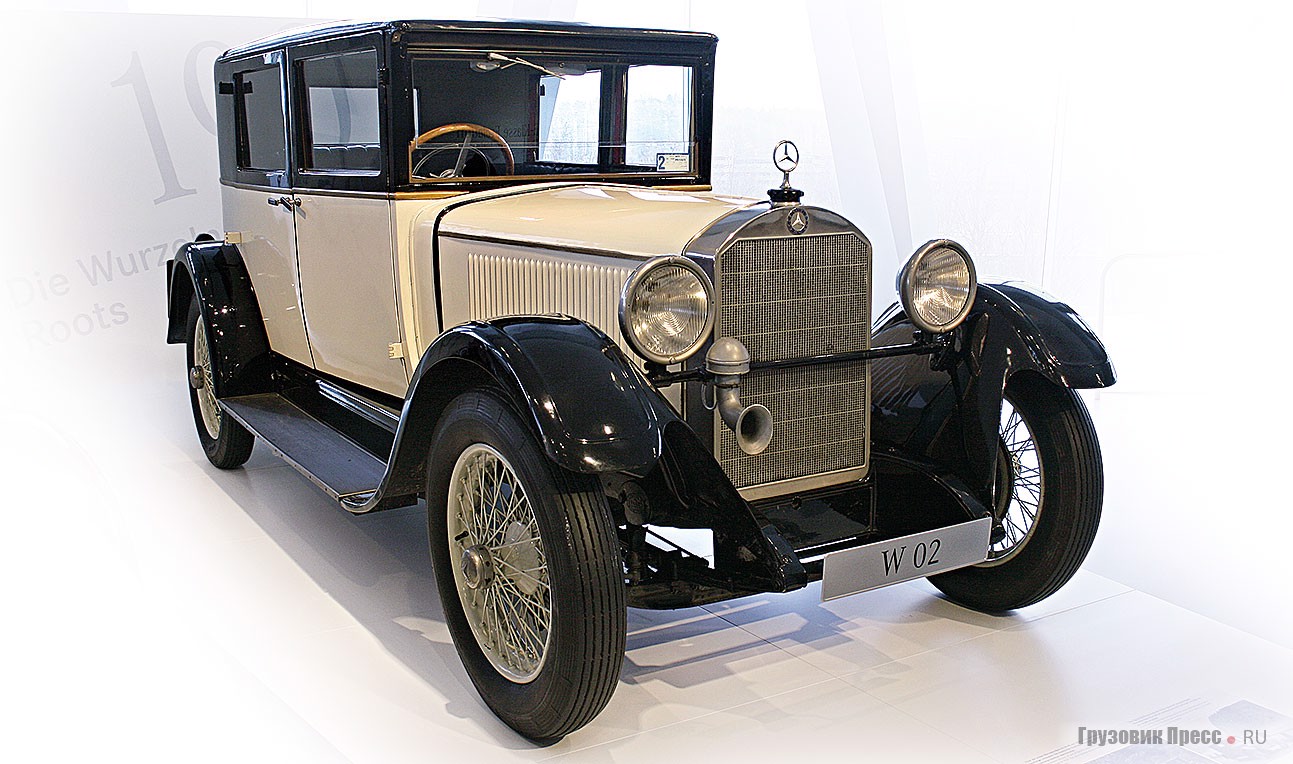 [b]1926. Mercedes-Benz 8/38 PS (W02).[/b] Экономичный автомобиль с приемлемой ценой стал настоящим хитом накануне кризиса конца 20-х. Модель была настолько популярна, что в 1927 году было выпущено около 4800 ед. – больше, чем всех легковых Mercedes-Benz вместе взятых. Шестицилиндровый двигатель объемом 1988 cм[sup]3[/sup] и мощностью 38 л.с. при 3400 мин[sup]-1[/sup] позволял разгоняться до 75 км/ч. Машина продержалась на конвейере до 1929 года включительно. Всего выпущено 9105 экз.