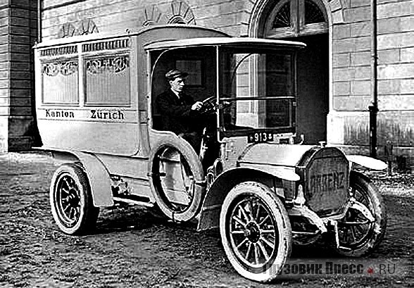 Санитарный автомобиль Arbenz в Цюрихе (Швейцария). Снимок 1910 г.