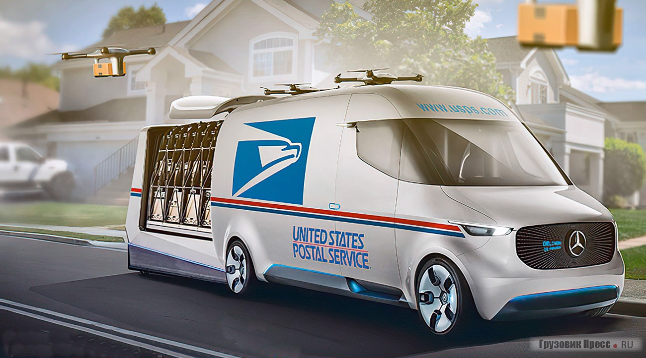 Mercedes Vision Van как концепт почтового грузовика USPS