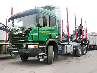 Сортиментовоз Scania на пробу
