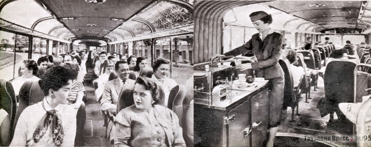 Пассажиры Academy Express во время поездки и стюард за работой