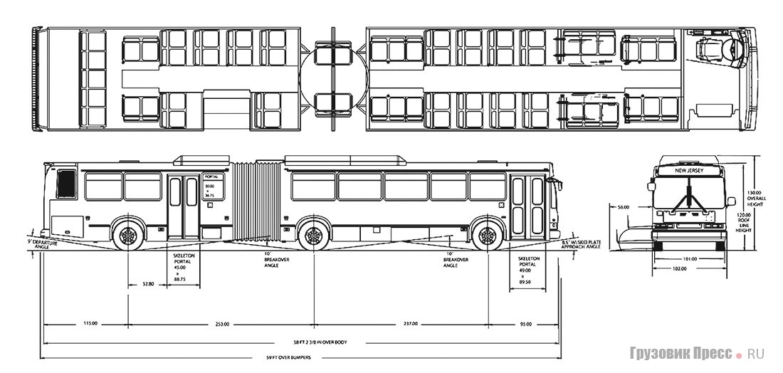  Схема автобуса Neoplan USA AN460A