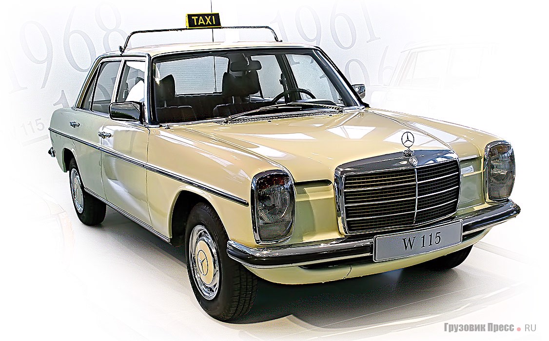 [b]1975. Mercedes-Benz 240 D «Strich-Acht» (W114/ 115).[/b] В 1973 году этот «Мерс», представлявший серию «/8» (дробь восемь), положил начало семейству дизельных машин с миллионными тиражами: выпуск автомобилей перевалил за 1,8 млн. экз. В моторный отсек устанавливали 4-цилиндровый дизель рабочим объемом 2404 cм[sup]3[/sup] с отдачей 65 л.с. при 4200 мин[sup]-1[/sup]. Максимальная скорость – 138 км/ч. Годы производства: 1973–1976. Суммарный объем выпуска всех модификаций – 126 148 экз.
